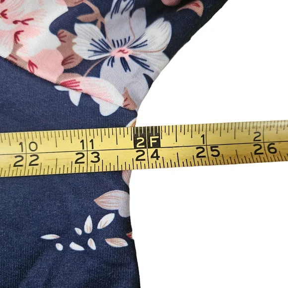 Ekouaer Womens Long Robe L Full Zip Pockets Blue Spring Floral Modest High neck